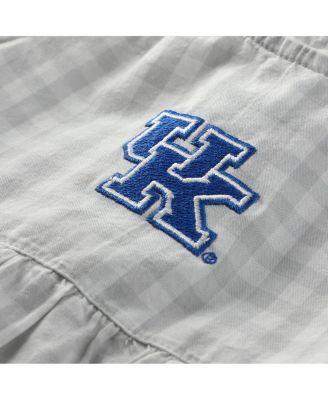 Baby Girls Gray Kentucky Wildcats Cara Gingham Ruffled Bodysuit