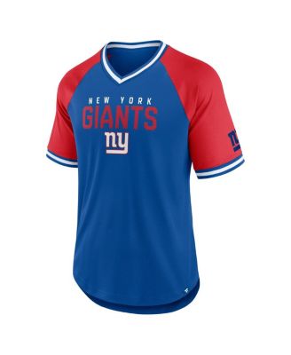 Men's Royal/Red New York Giants Hashmark Raglan&nbsp;T-Shirt