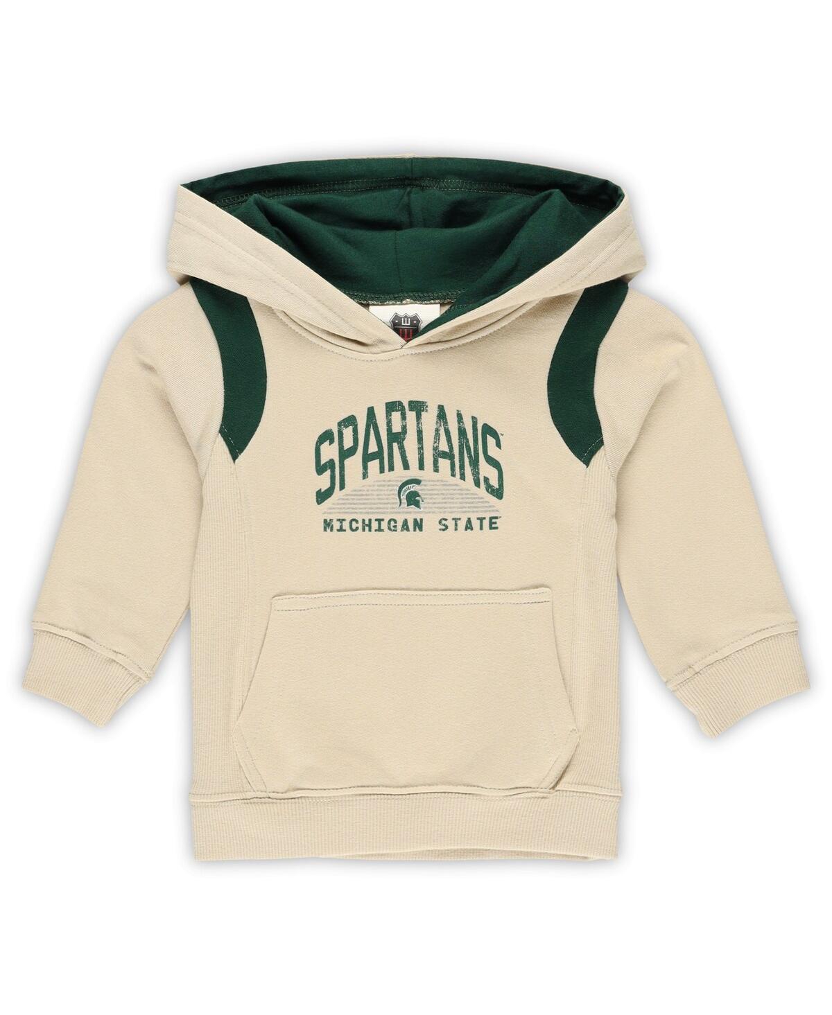 Wes & Willy Baby Boys And Girls 2-piece Michigan State Spartans Color Block Pullover Hoodie And Sweatpants Set In Green
