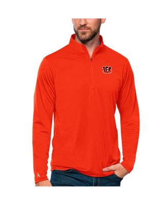 Men's Orange Cincinnati Bengals Tribute Quarter-Zip Lightweight Pullover Sweatshirt