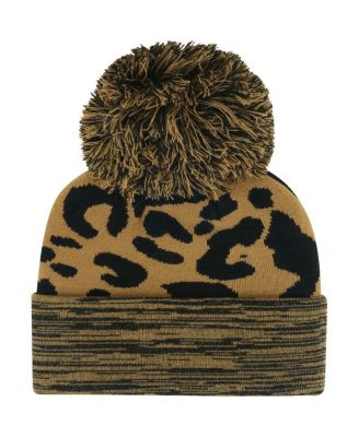 Women's Brown Wisconsin Badgers Rosette Cuffed Pom with Knit Hat