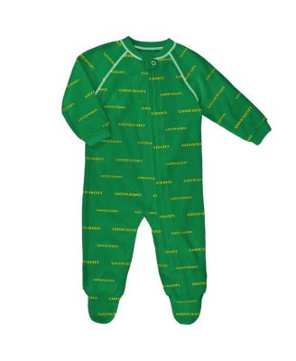 Outerstuff - Baby Boys and Girls Green Oregon Ducks All-Over Print Raglan Full-Zip Coverall
