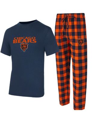 Concepts Sport - Men's Navy/Orange Chicago Bears Avondale T-shirt and Flannel Pants Set