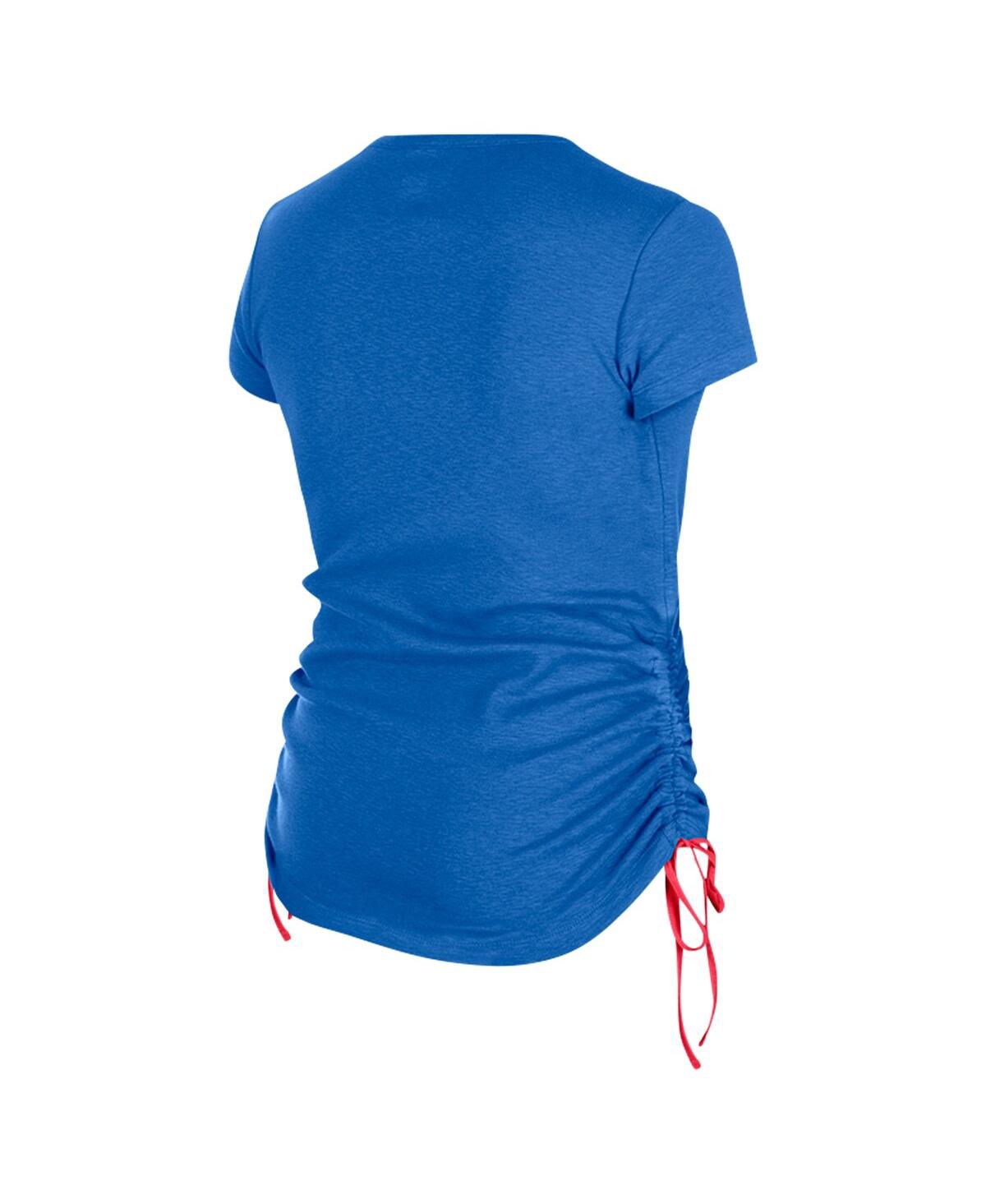 New Era Women's Royal New York Giants Ruched Side T-shirt In Blue