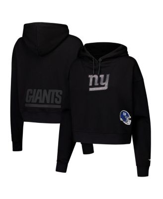 Pro Standard - Women's Black New York Giants Jeweled Cropped Pullover Hoodie
