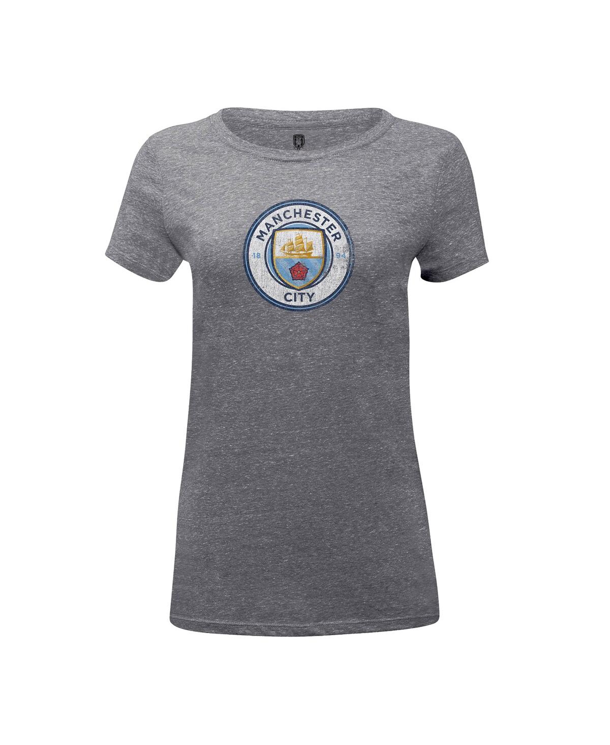 1863fc Women's Heather Gray Manchester City Color Badge Tri-blend T-shirt In Gray
