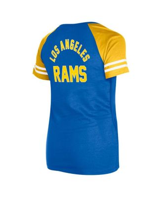 Women's Royal Los Angeles Rams Lace-Up Raglan T-Shirt