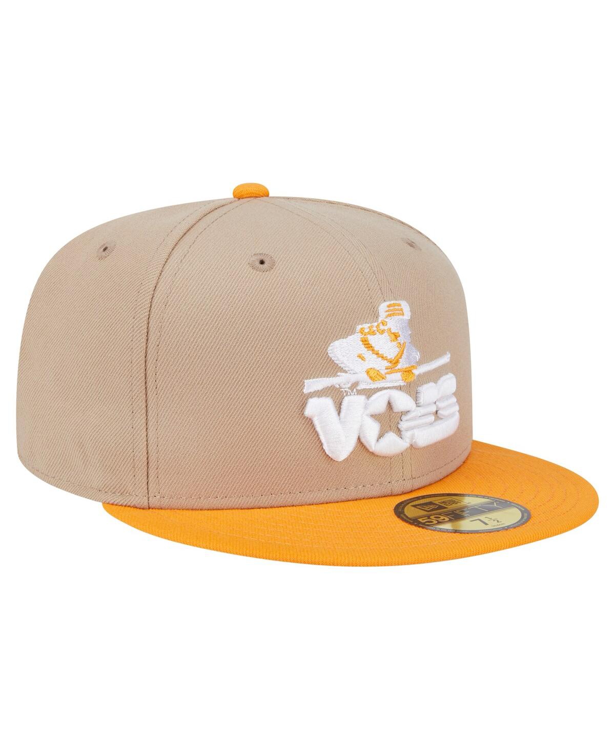 New Era Men's Khaki Tennessee Volunteers Throwback Two-tone 59fifty Fitted Hat In Orange