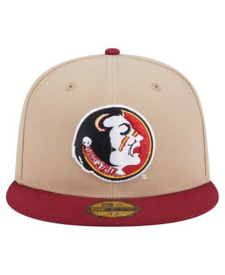 Men's Khaki Florida State Seminoles Throwback Two-Tone 59FIFTY Fitted Hat