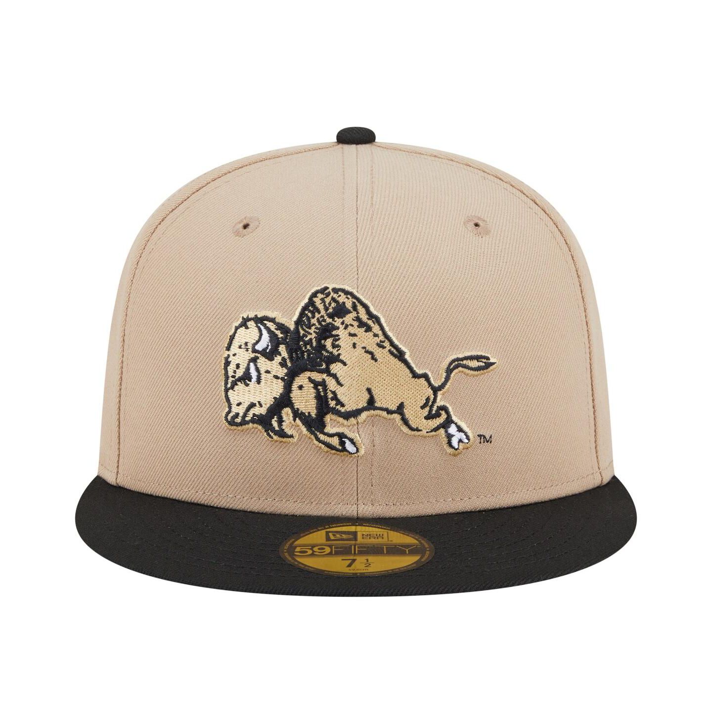Мужская кепка New Era Khaki Colorado Buffaloes Throwback Two-Tone 59FIFTY Fitted Hat — фото 2