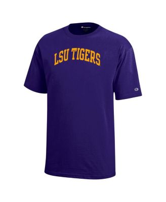 Big Boys and Girls Purple LSU Tigers Team Arch T-Shirt