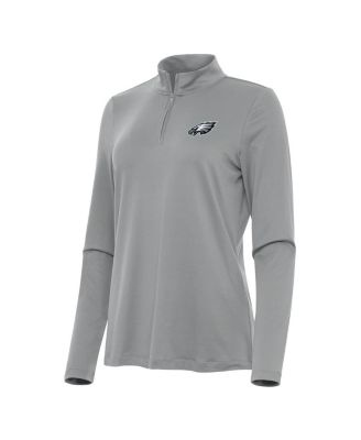 Women's Gray Philadelphia Eagles Reprocess Quarter-Zip Top