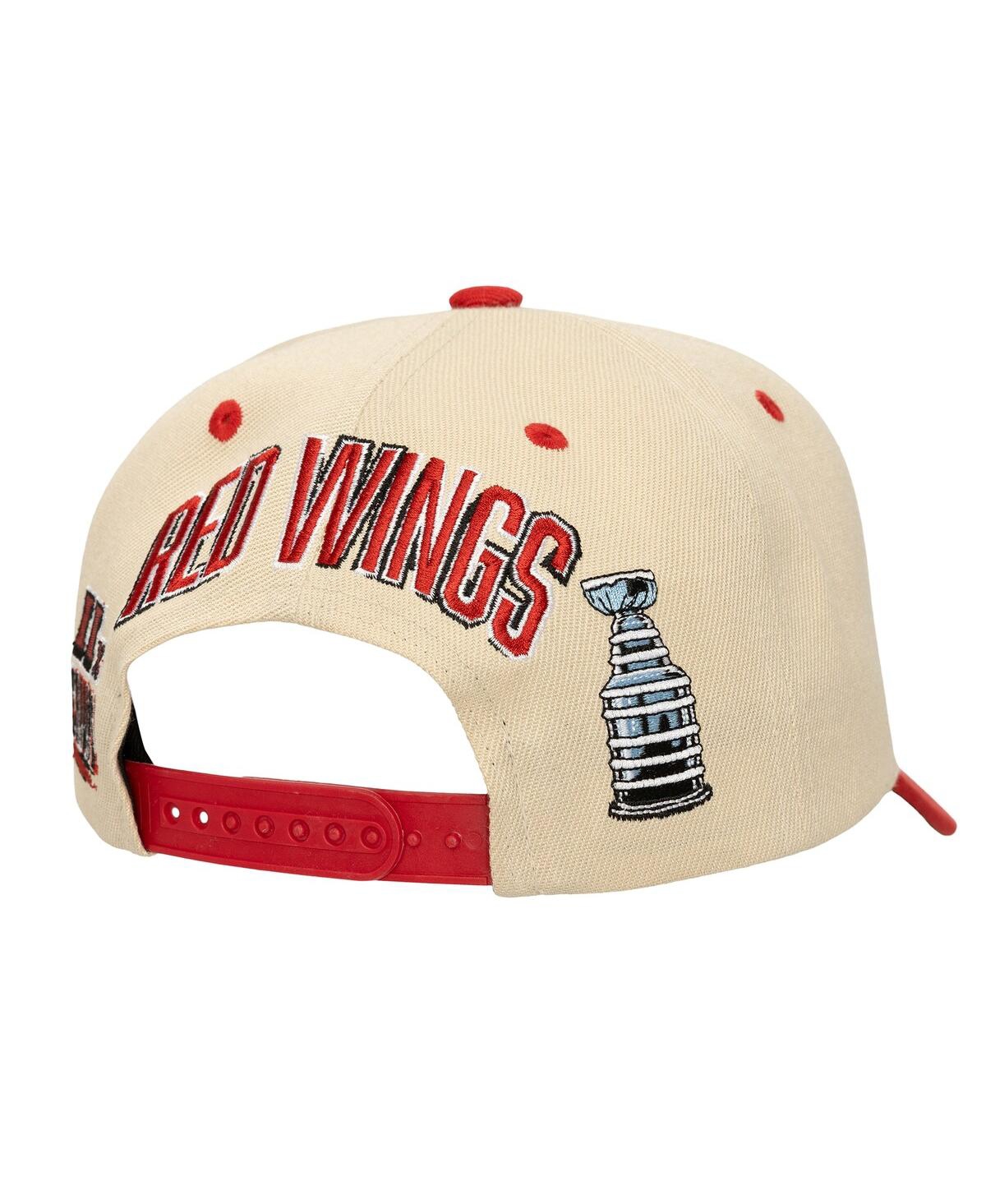 Mitchell & Ness Men's Cream Detroit Red Wings Soul Legacy Defined Two-Tone Pro Crown Adjustable Hat