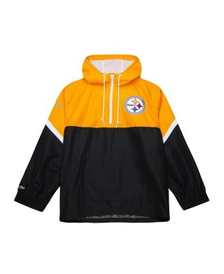 Men's Gold/Black Pittsburgh Steelers Tie Breaker Vintage Logo Lightweight Anorak Half-Zip Windbreaker Jacket