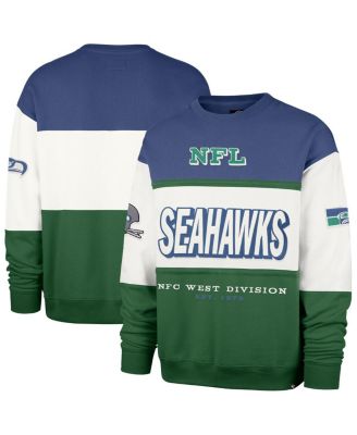 '47 Brand - Men's Royal/Green Seattle Seahawks Throwback Breeze Maximalist Sweatshirt