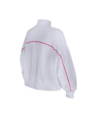 Women's White San Francisco 49ers Functional Fandom Quarter-Zip Sweatshirt