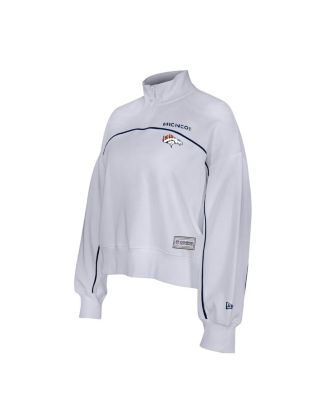 Women's White Denver Broncos Functional Fandom Quarter-Zip Sweatshirt