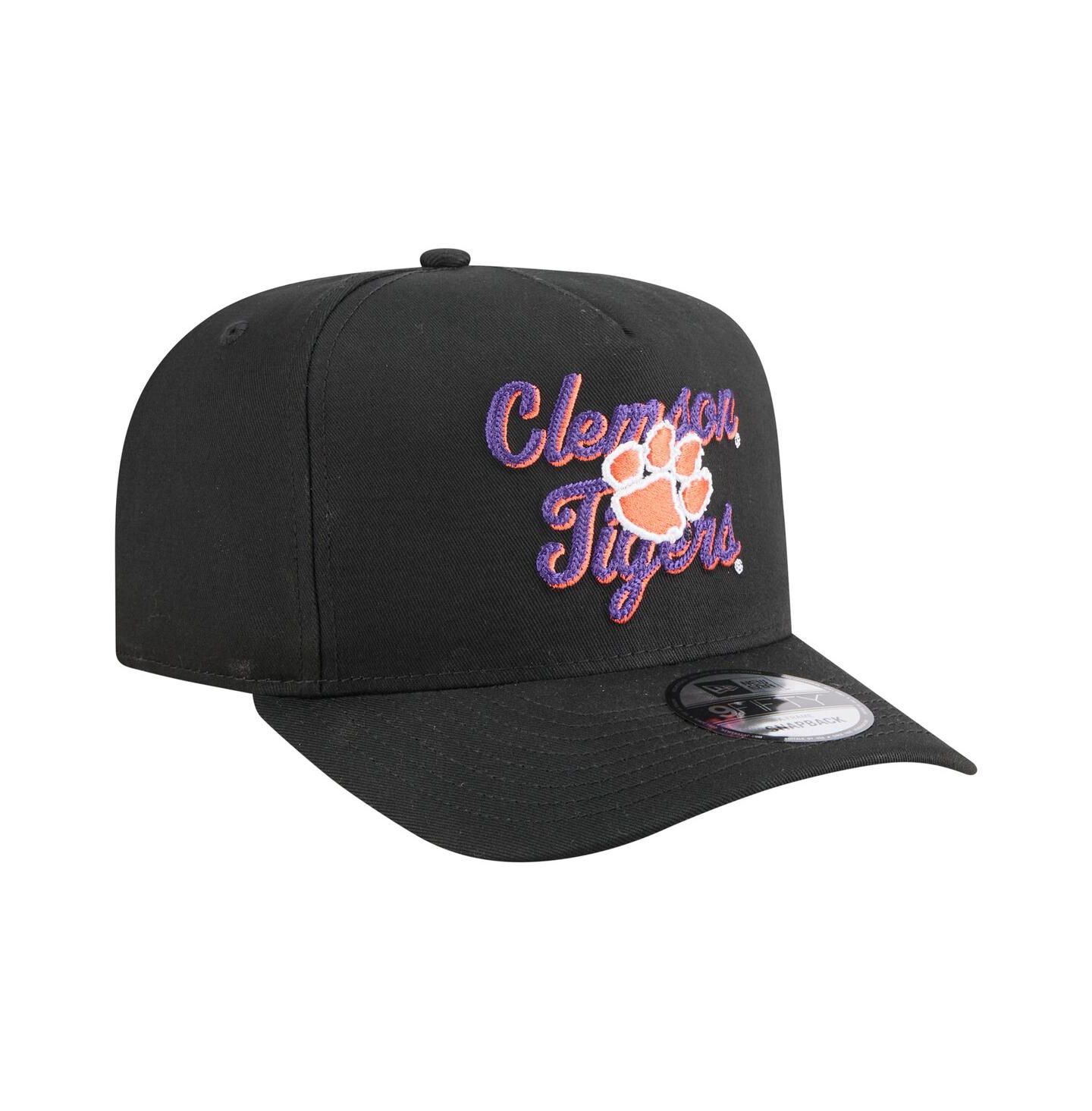 Мужская кепка New Era Black Clemson Tigers Vintage Chainstitch 9FIFTY A-Frame Snapback Hat — фото 3