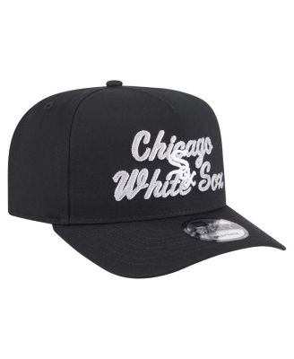 Men's Black Chicago White Sox Chainstitch 9FIFTY A-Frame Snapback Hat