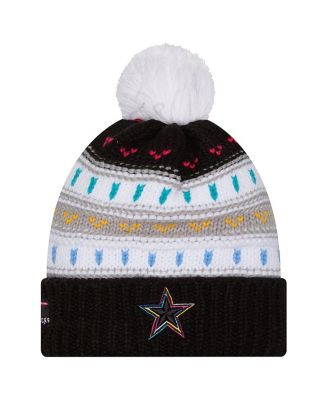 New Era - Women's Black Dallas Cowboys 2025 NFL Crucial Catch Cuffed Knit with Pom Hat
