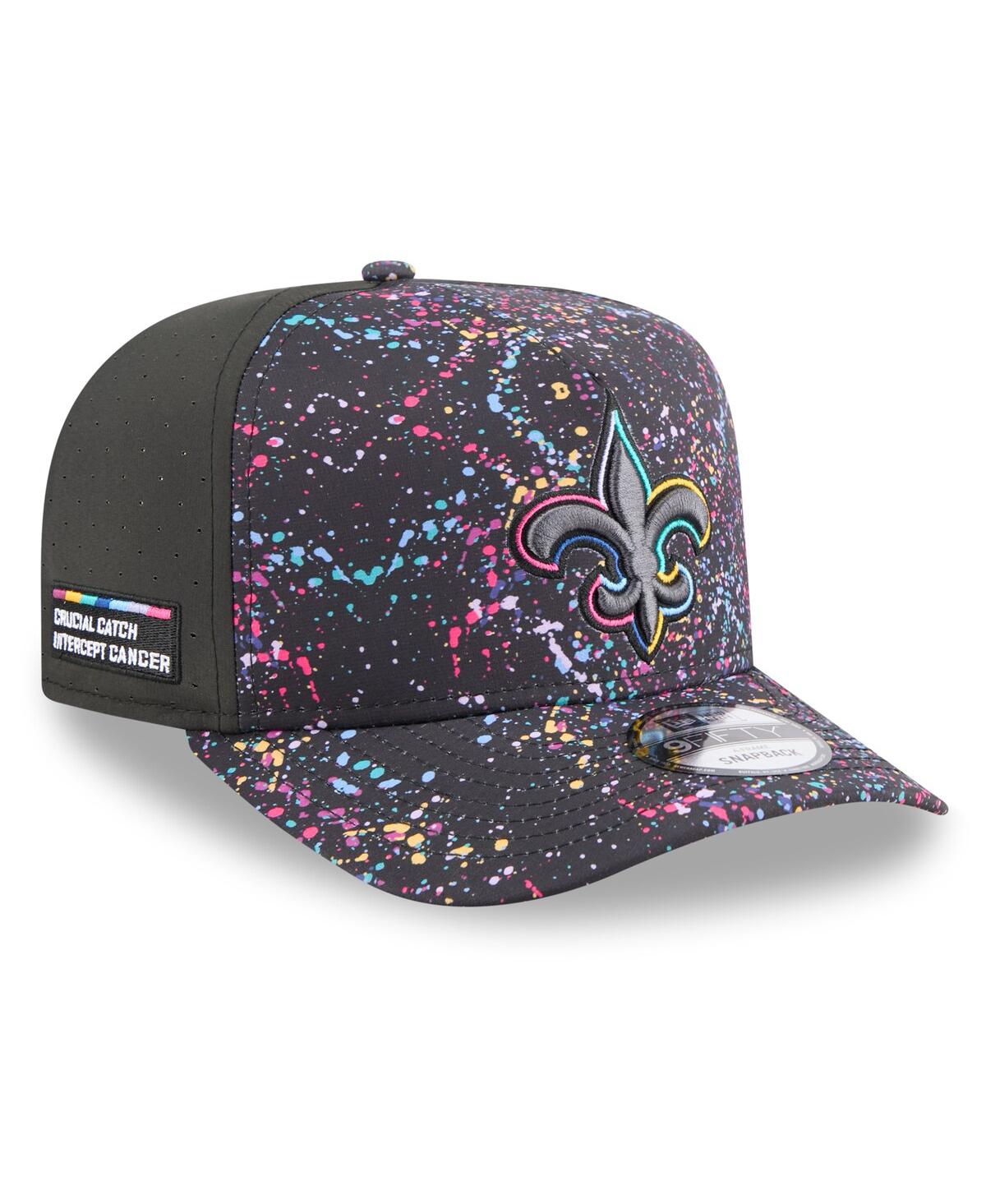 New Era Men's Black New Orleans Saints 2025 Nfl Crucial Catch A-frame 9fifty Snapback Hat In Black