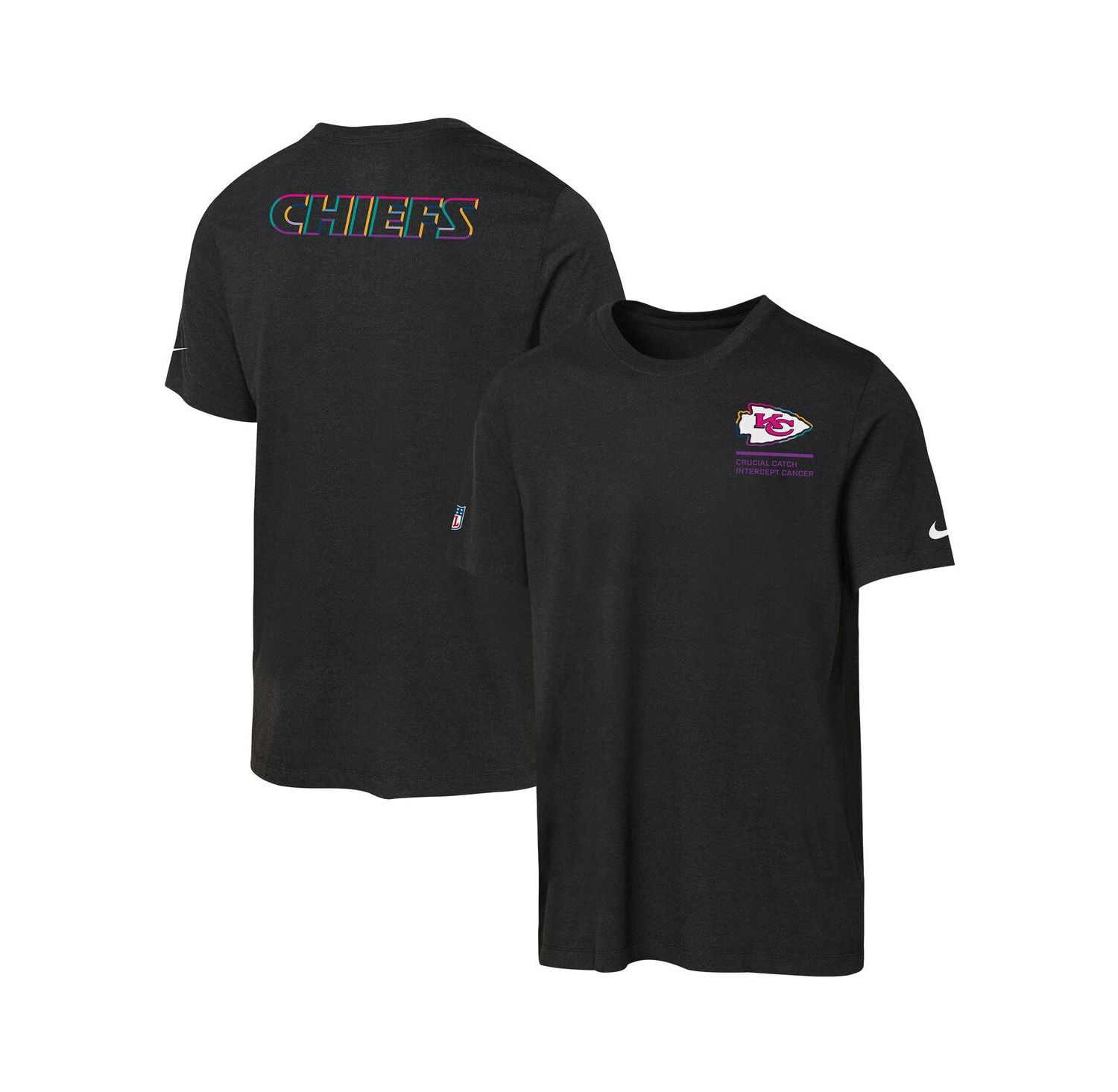 Big Boys and Girls Black Kansas City Chiefs 2025 NFL Crucial Catch Tri-Blend Dri-FIT T-Shirt