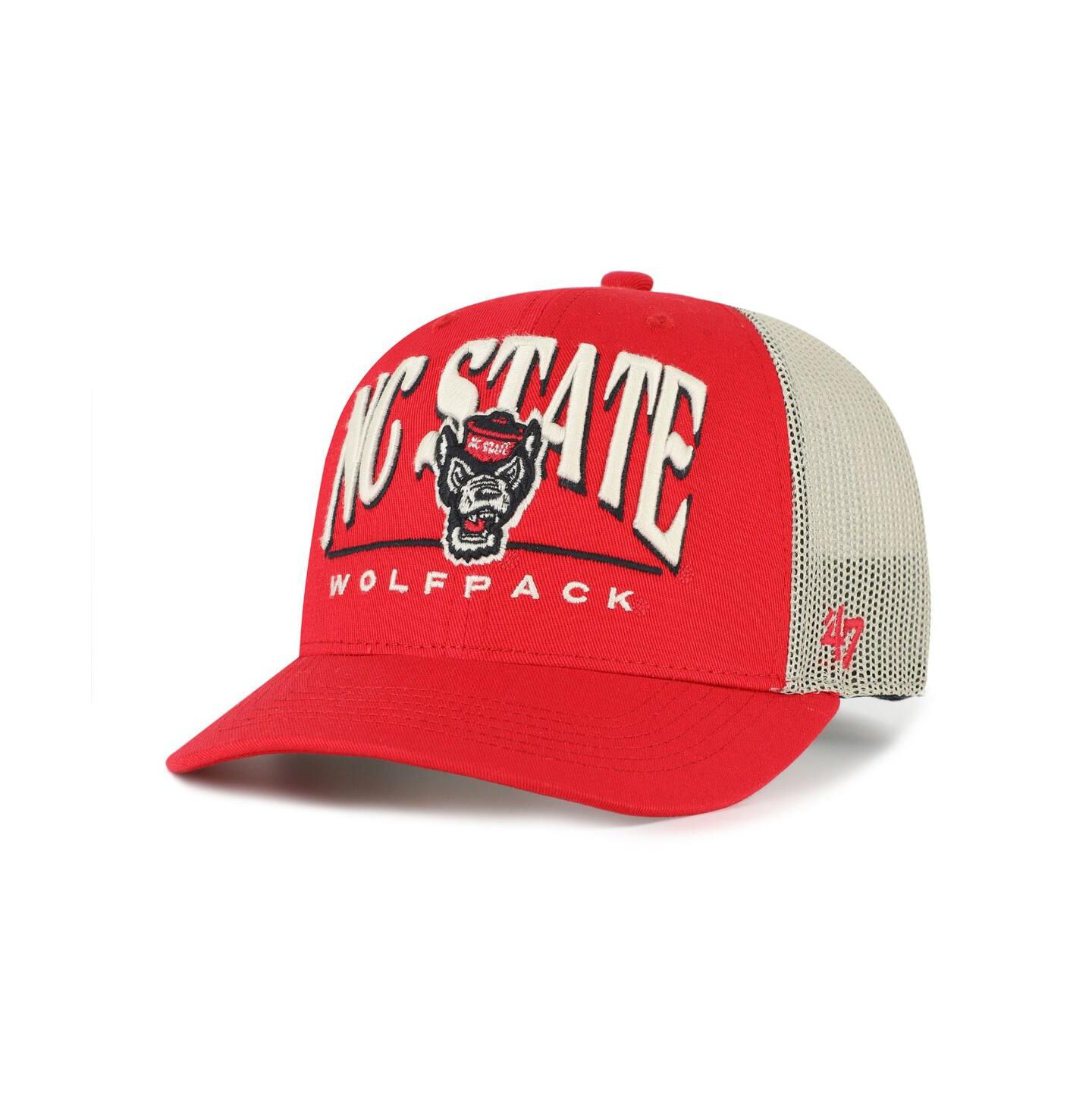 Мужская кепка '47 Brand Red NC State Wolfpack Arid Adjustable Trucker Hat — фото 1