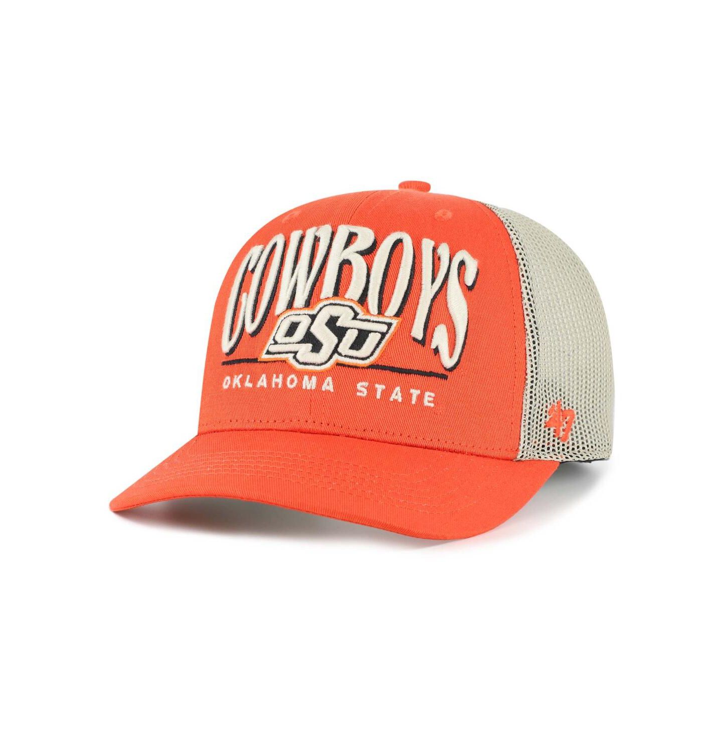 Мужская кепка '47 Brand Orange Oklahoma State Cowboys Arid Adjustable Trucker Hat — фото 1