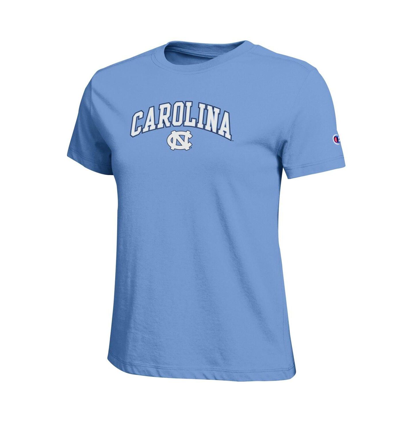 Женские футболки Champion Light Blue North Carolina Tar Heels Arched Over Logo — фото 2