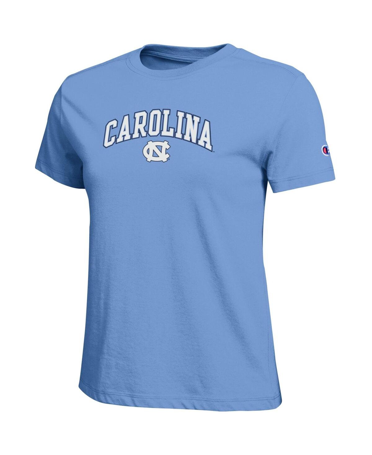 Champion Women's Light Blue North Carolina Tar Heels Arched Over Logo T-shirt In Blue