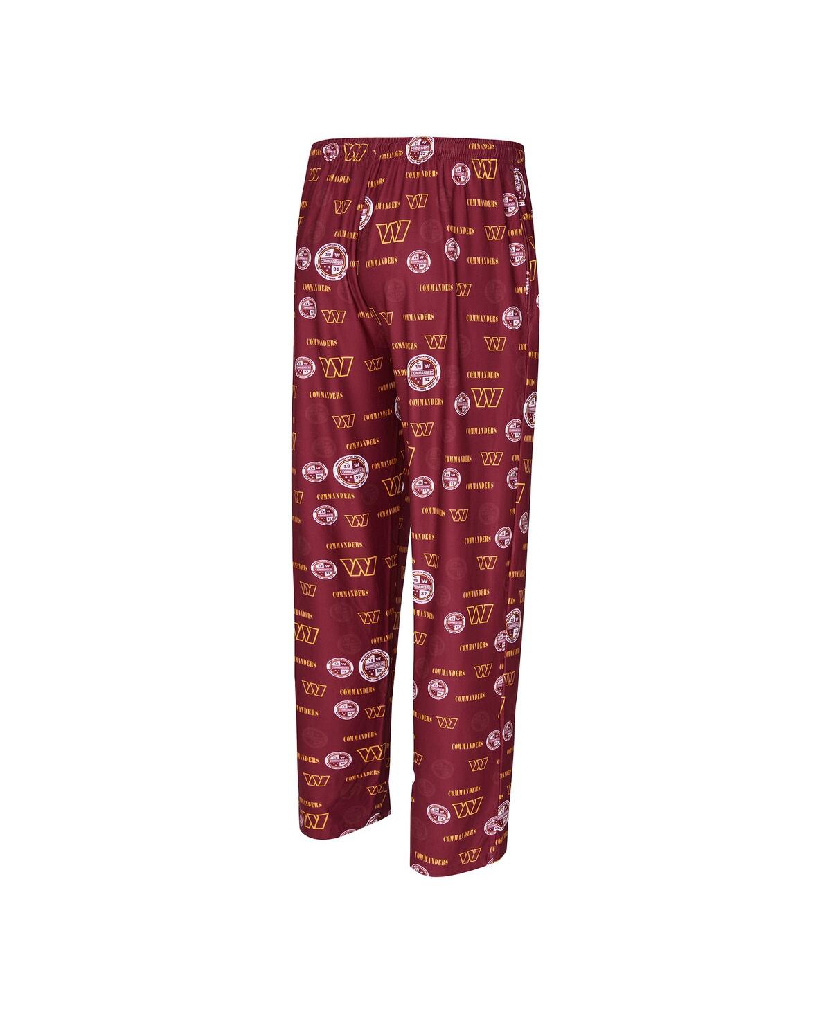 Concepts Sport Men's Burgundy Washington Commanders Mosaic All Over Print Pants In Burgundy