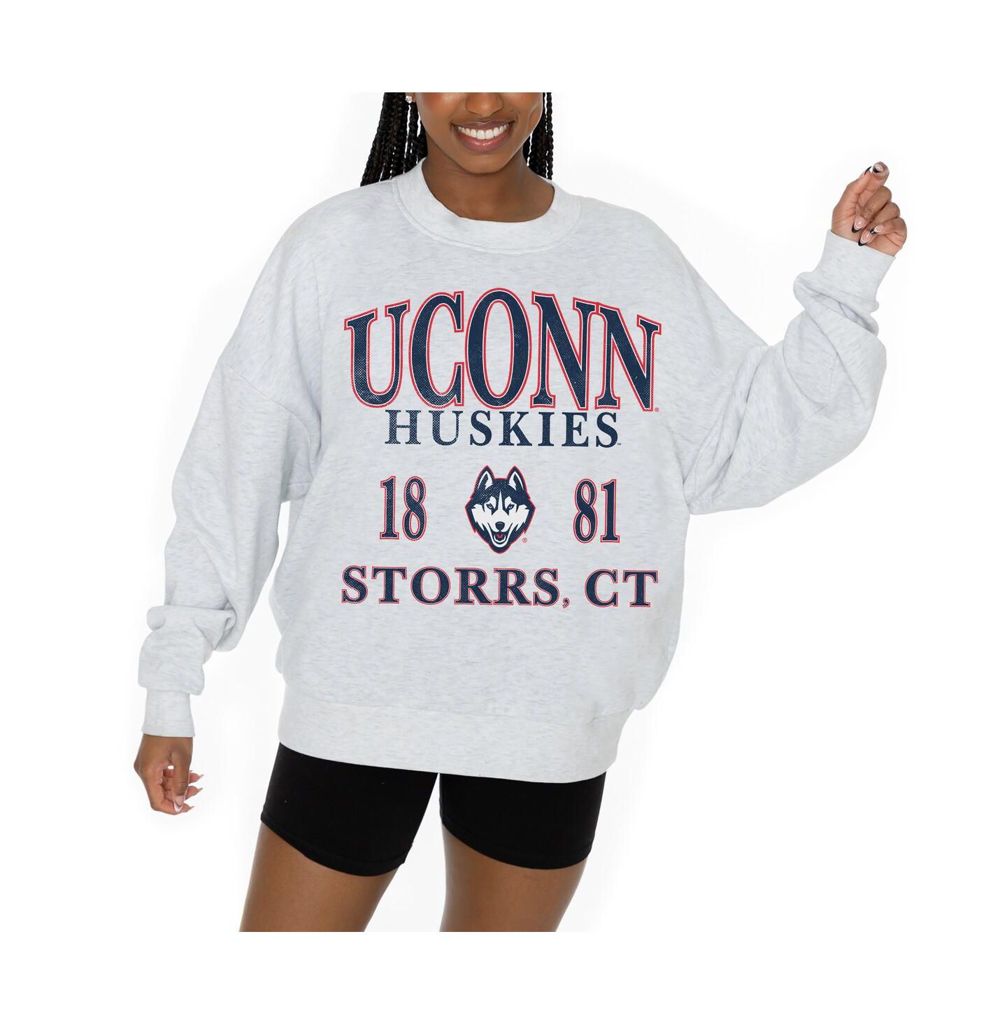 Женская толстовка Gameday Couture Ash UConn Huskies Premium Fleece Pullover — фото 1