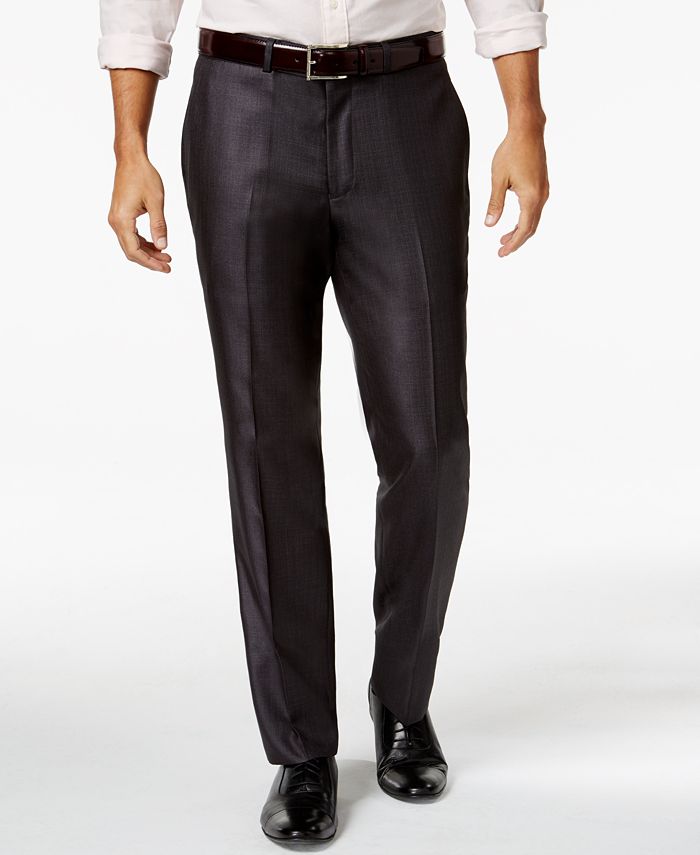 Kenneth Cole Reaction Slim-Fit Charcoal Basketweave Suit - Macy's
