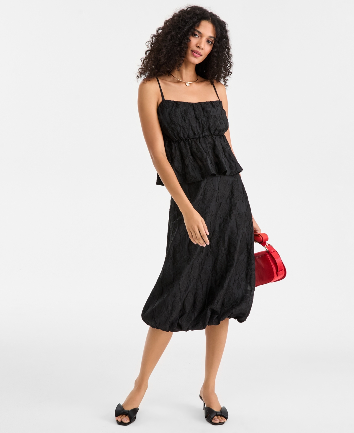 On 34th Women's Floral Jacquard Organza Bubble Skirt, Macy's Exclusive