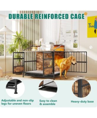 Wooden Dog Crate Furniture with Storage - Brown