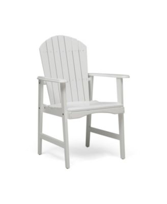 Acacia Wood Adirondack Dining Chairs (Set of 2), White