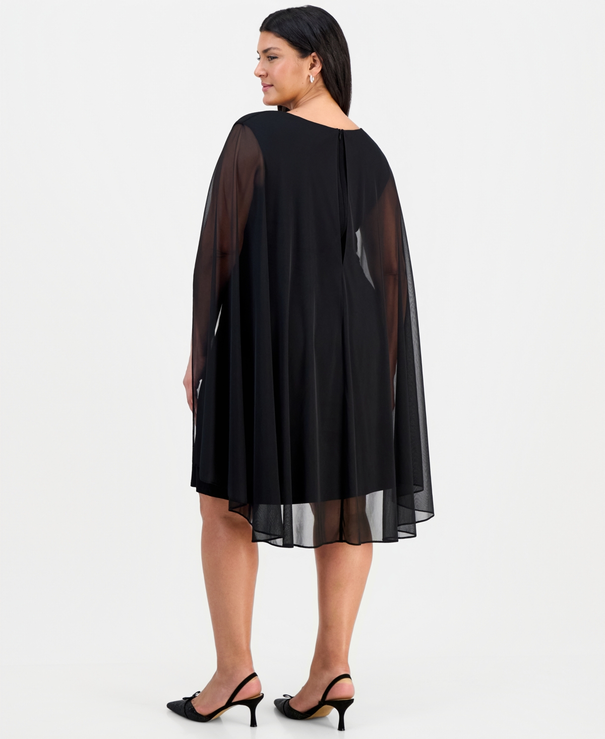 Connected Plus Capelet Sheath Dress