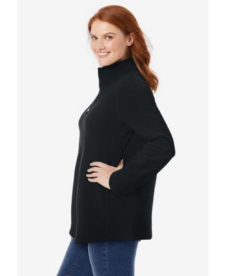 Plus Size Microfleece Quarter-Zip Pullover