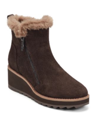 Women's Jane Cozy Side Zip Wedge Booties