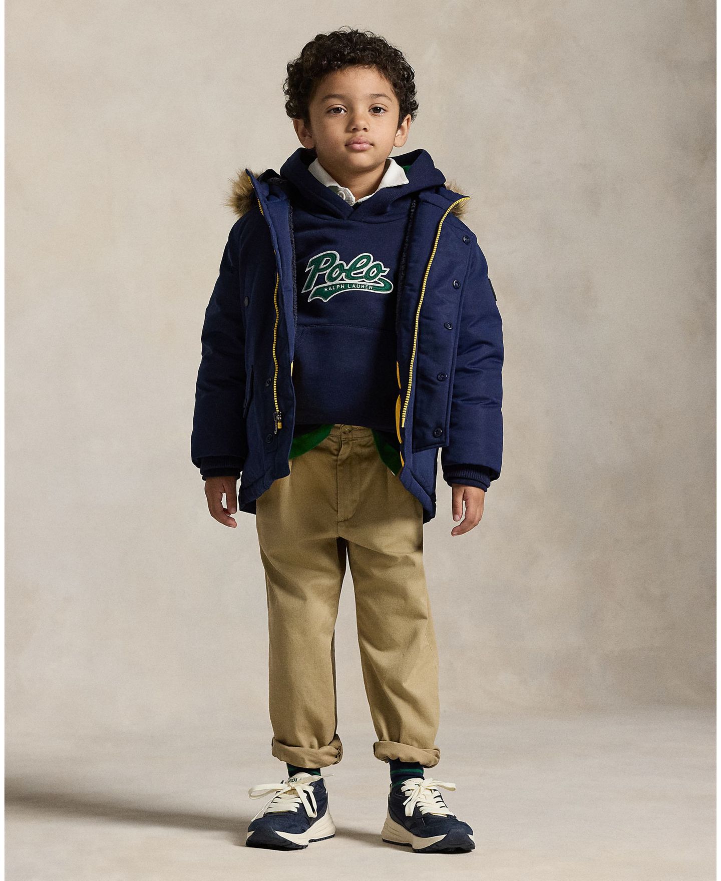 Куртка Polo Ralph Lauren Faux-Fur-Trim Down Parka для мальчиков, цвет: Хаки — фото 6