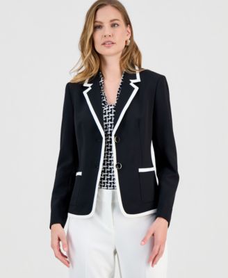 Women's Stretch Crepe Two Button Jacket, Regular & Petite