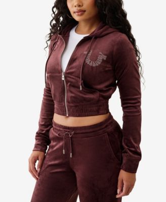 Women's Crystal Velour Zip Hoodie