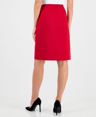 Women's Box-Pleat Pencil Skirt, Regular & Petite