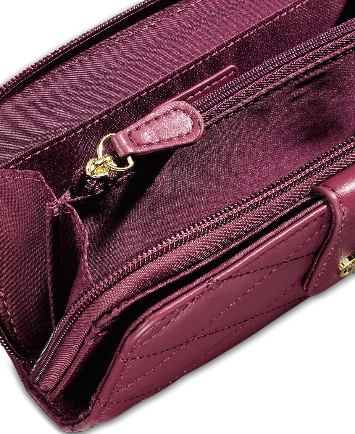 Giani Bernini Aio Quilted Wallet, Macy's Exclusive In Pink