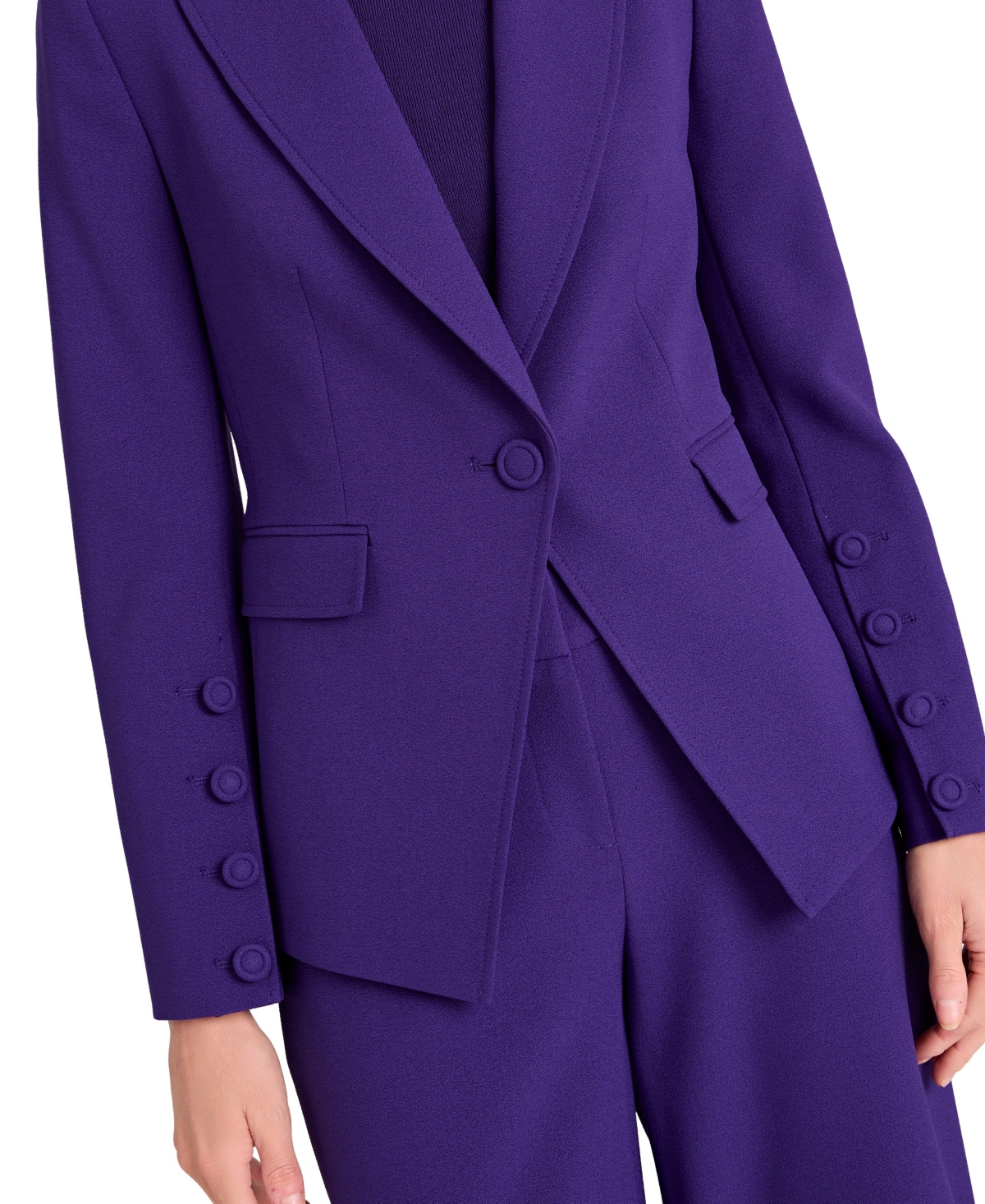 Tahari Asl Women's Peak Lapel One-button Jacket In Purple