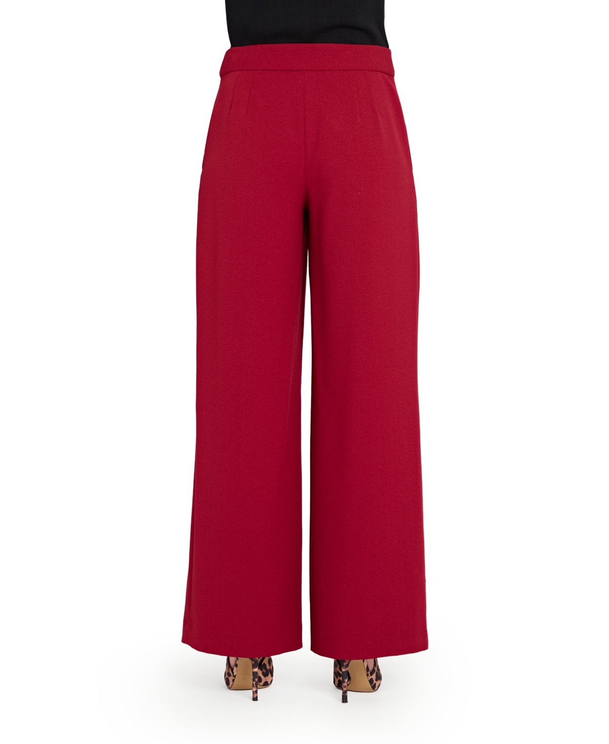 Tahari Asl Plus Size Mid-rise Wide-leg Pants In Purple