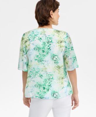 Women's Printed Necklace Top, Macy's Exclusive
