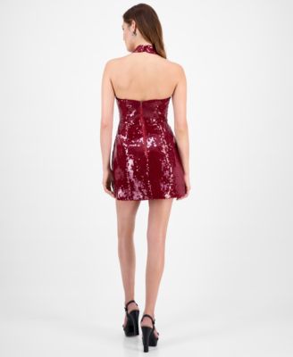 Women's Nevelle Sequin Halter Mini Dress