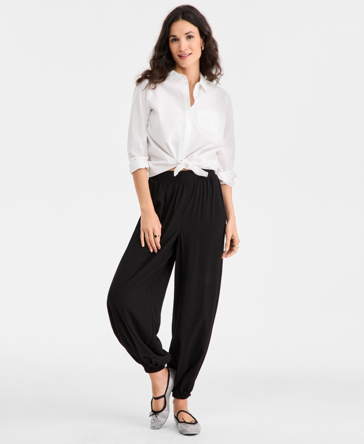 On 34th Women's Pull-on Balloon Pants, Macy's Exclusive In Black