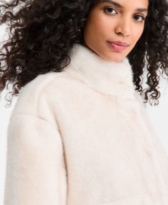 Women's Woven Solid Faux-Fur Bomber Jacket, Macy's Exclusive